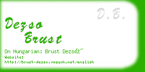 dezso brust business card